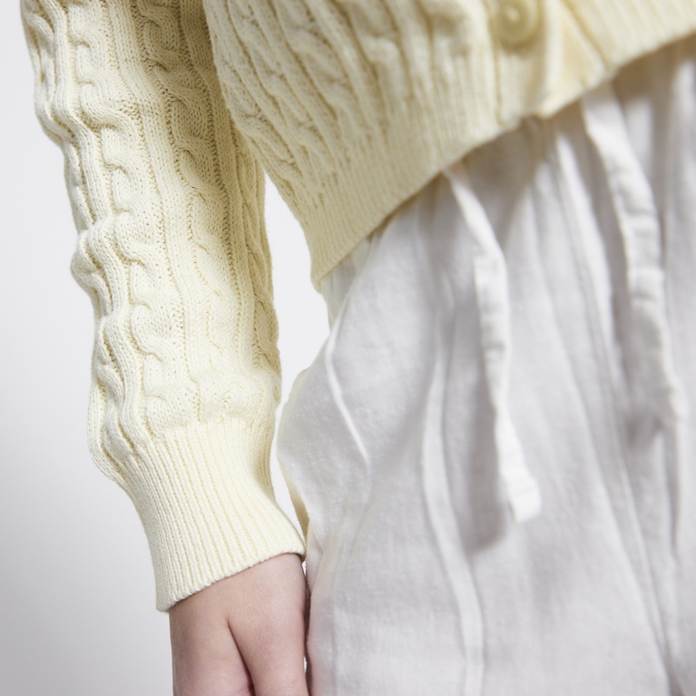 Cable knit cardigan "Majken" Light Yellow
